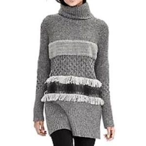 BANANA REPUBLIC Texture Combo Fringe Sweater XS